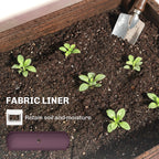 3-Tier Wooden Raised Planter with Liner, 60 x 25 x 120 cm