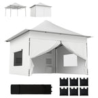12 x 12 ft Pop Up Canopy Tent with Sidewalls and Wheeled Bag, Silver