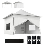 12 x 12 ft Pop Up Canopy Tent with Sidewalls and Wheeled Bag, Silver