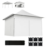 12 x 12 ft Pop Up Canopy Tent with Sidewalls and Wheeled Bag, Silver