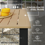 150 x 90 x 73 cm Garden Dining Table with Parasol Hole, Brown