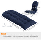 Tufted High-Back Adirondack Cushions Set of 2, Navy, with Ties & Non-Slip