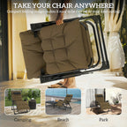 Reclining Zero Gravity Chair with Cushion and Headrest, Khaki