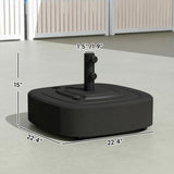 Patio Umbrella Base with Wheels, 110 lbs Sand/86 lbs Water, Black