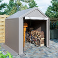 6x6 ft Outdoor Storage Shelter Shed, Portable Garage Tent with Roll-up Doors Shelter for Garden Tool, Lawn Mower, Motorcycleand, Bike - Gray - Walmart.com