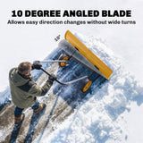 37" Extra-Wide Aluminum Snow Pusher with Wheels and Ergonomic Handle, Yellow