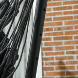 Patio Hammock Chair with Stand, Headrest and Side Pocket, Dark Grey
