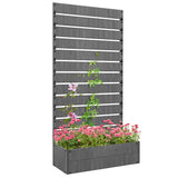35.6" x 15" x 70.9" Raised Garden Bed with Trellis, Dark Grey