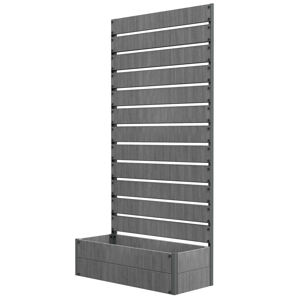 35.6" x 15" x 70.9" Raised Garden Bed with Trellis, Dark Grey