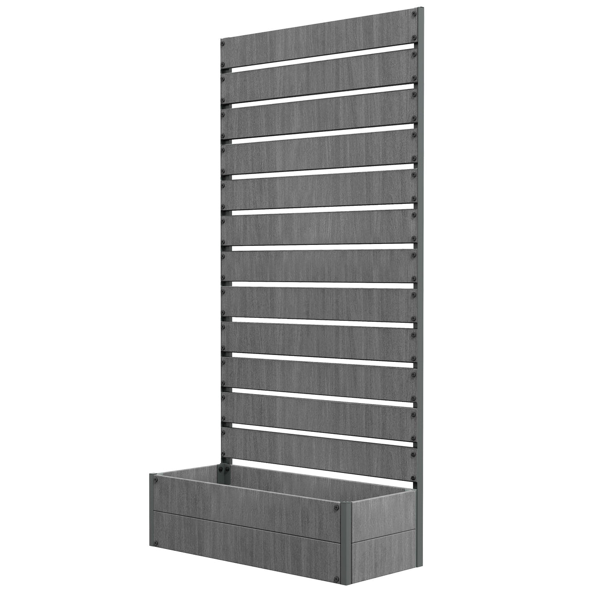 35.6" x 15" x 70.9" Raised Garden Bed with Trellis, Dark Grey
