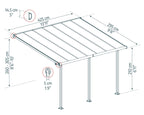 Palram OLYMPIA 3X4.25 GREY CLEAR PATIO COVER