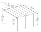 Palram OLYMPIA 3X4.25 GREY CLEAR PATIO COVER