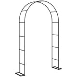 8 ft Steel Garden Arch Trellis with Base, Black