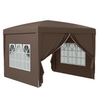 10' x 10' Pop-Up Party Tent Canopy with Carrying Bag, Coffee