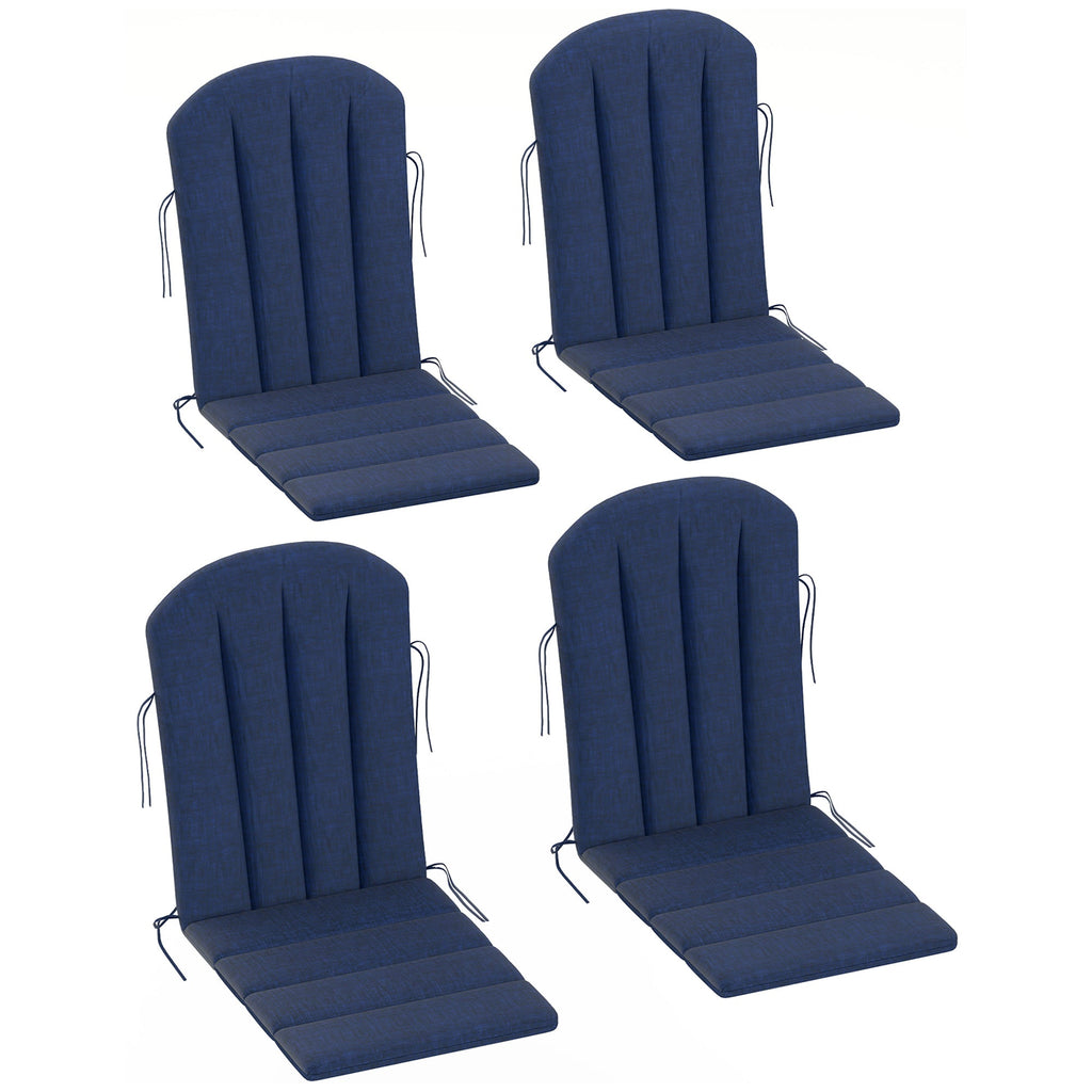 4-Piece Adirondack Chair Cushion Set with Ties, Navy Blue