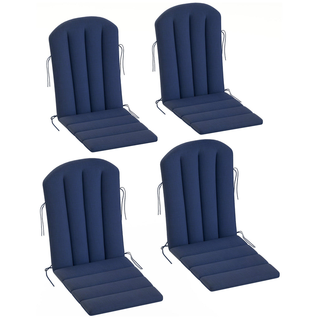 4-Piece Adirondack Chair Cushion Set with Ties, Navy Blue
