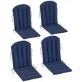 4-Piece Adirondack Chair Cushion Set with Ties, Navy Blue