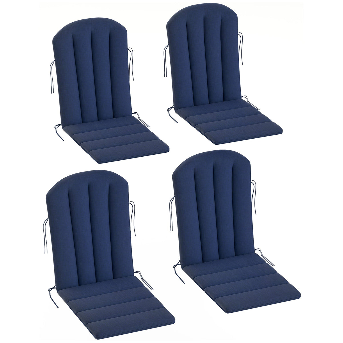 4-Piece Adirondack Chair Cushion Set with Ties, Navy Blue