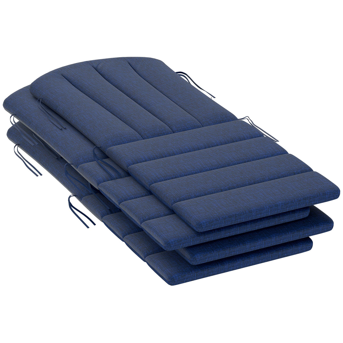 4-Piece Adirondack Chair Cushion Set with Ties, Navy Blue