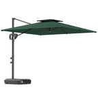 2.5 m Cantilever Parasol with Fillable Base and Double Top, Dark Green