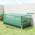 5.7 x 3 x 2.3ft Steel Raised Garden Bed with Cover and Gloves, Dark Grey
