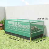 5.7 x 3 x 2.3ft Steel Raised Garden Bed with Cover and Gloves, Dark Grey