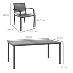 4 Seater Garden Dining Set with Stackable Armchairs, Grey