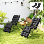 190x56x10cm Sun Lounger Cushions Set of 2 for Loungers, 220gsm UPF20+ Black