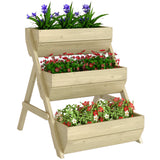 26" x 30" x 30" 3-Tier Wooden Raised Garden Bed, Light Green