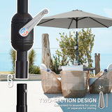 2.6 m Garden Parasol with Tilt, Crank, Vent & Aluminium Pole, Light Grey