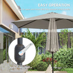 2.6 m Garden Parasol with Tilt, Crank, Vent & Aluminium Pole, Light Grey