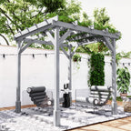 PerArbor 2 x 2m Wooden Pergola Kit with Stable Frame for Climbing Vines, Grey