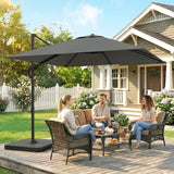 8' x 8' Cantilever Patio Umbrella with Base Weights, Dark Grey