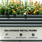 Galvanized Raised Garden Bed with Greenhouse Cover, Dark Gray