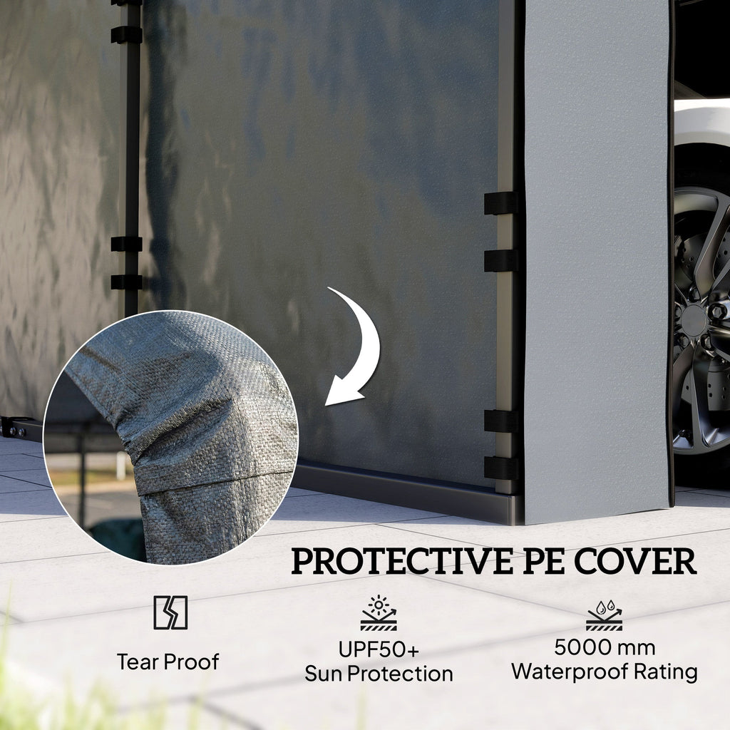 Carport Sidewalls Replacement Kit for 12' x 20' Carport, Dark Grey