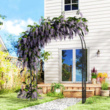 7.3ft Steel Garden Arch Trellis for Climbing Plants Roses Wisteria Vines, Black