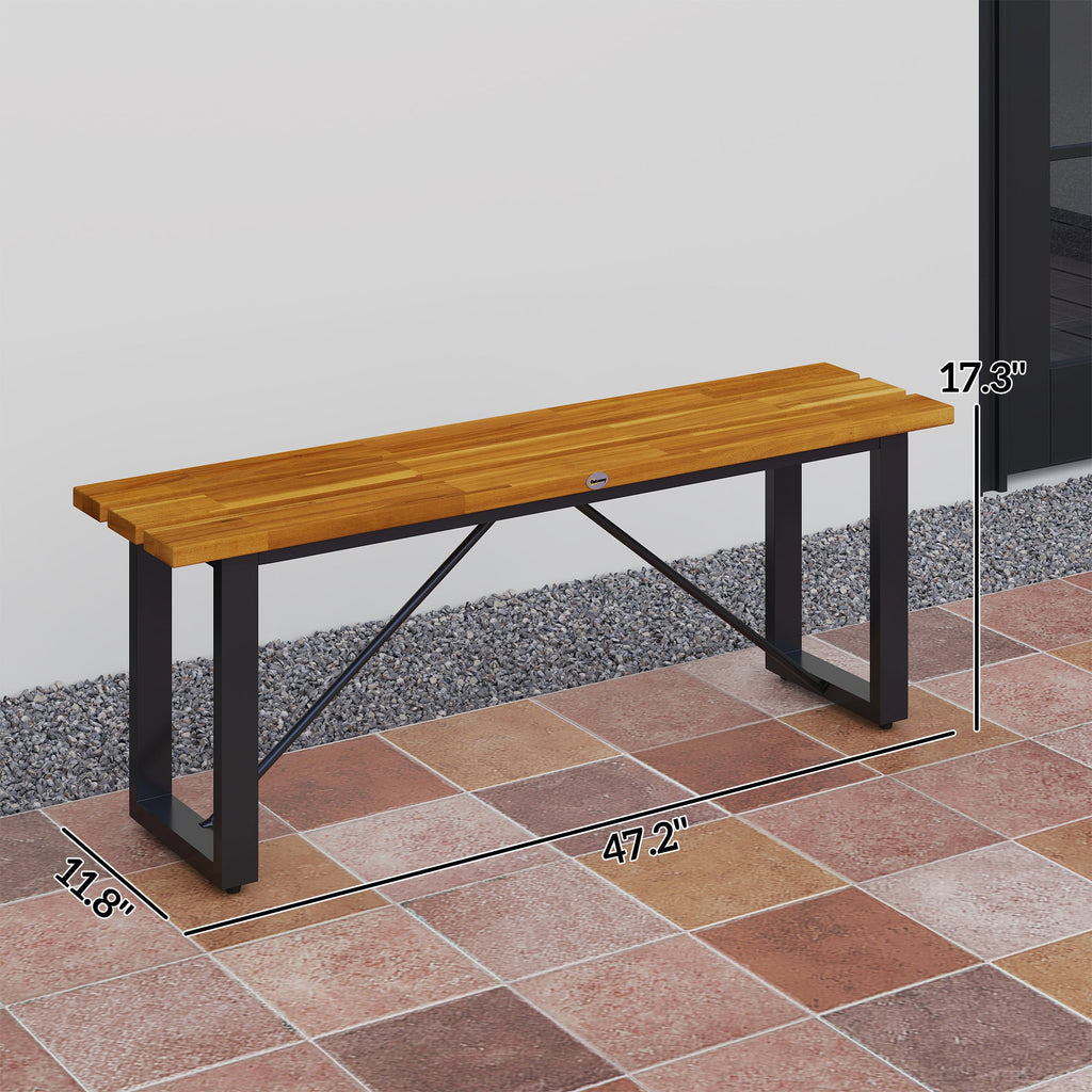 47" 2-Person Acacia Wood Outdoor Bench, Teak