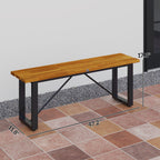 47" 2-Person Acacia Wood Outdoor Bench, Teak