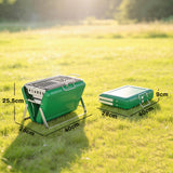 Folding Portable Charcoal BBQ Grill with Handle and Foldable Legs, Dark Green