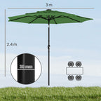 3 m Garden Parasol with 3-Tier Roof, Crank Handle & Tilt, Green