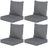 Set of 4 Outdoor Chair Cushions, 24" x 24", Grey