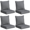 Set of 4 Outdoor Chair Cushions, 24" x 24", Grey