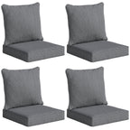 Set of 4 Outdoor Chair Cushions, 24" x 24", Grey