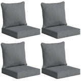 Set of 4 Outdoor Chair Cushions, 24" x 24", Grey