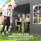 3 x 3 m Heavy Duty Garden Gazebo with Sides, Windows & 4 Weight Bags, Grey