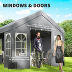 3 x 3 m Heavy Duty Garden Gazebo with Sides, Windows & 4 Weight Bags, Grey