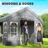 3 x 3 m Heavy Duty Garden Gazebo with Sides, Windows & 4 Weight Bags, Grey