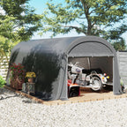 10' x 20' Portable Shed with Roll-up Zipper Door, Dark Grey