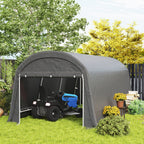 10' x 20' Portable Shed with Roll-up Zipper Door, Dark Grey