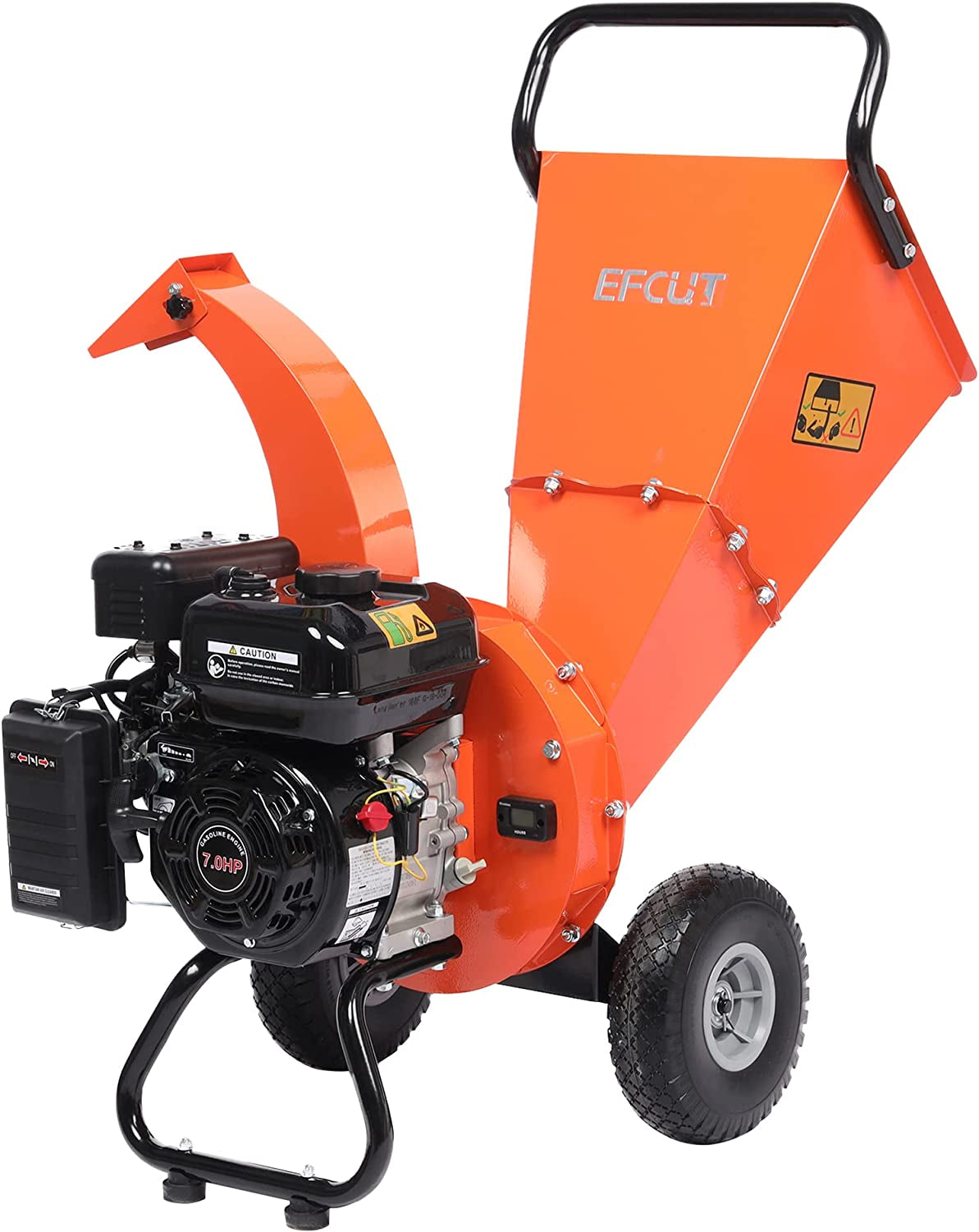 Compact Gas Powered Wood Chipper Shredder Mulcher - 7HP 212cc, 3 Inch Max Capacity